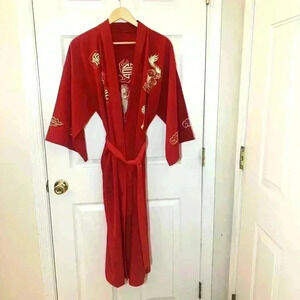 ASIAN RED / GOLD ROBE EMBROIDERED